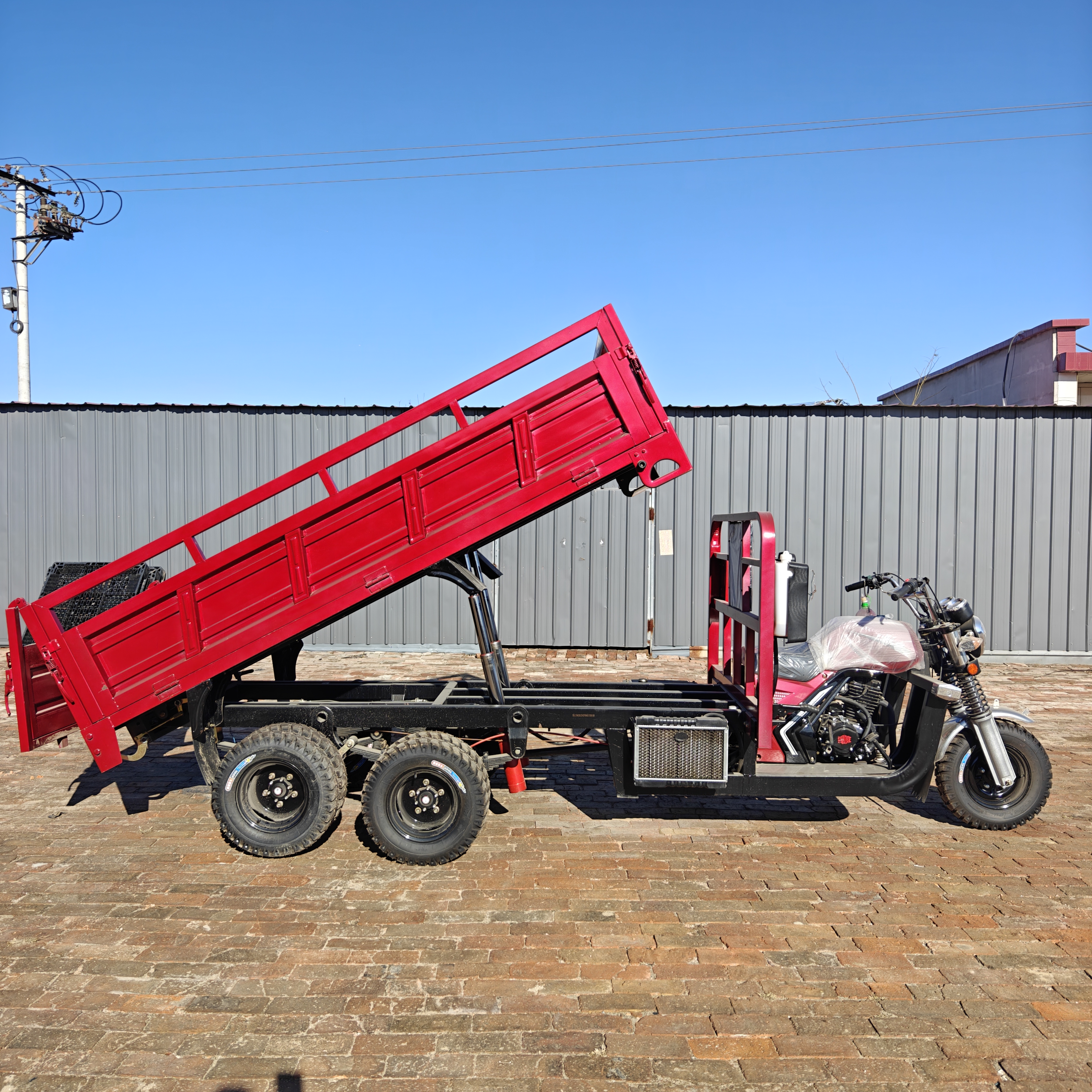 350CC Water Cooling Customized Double Wheel 9 Wheel Motorcycle Double Rear Axle 9 Wheel Cargo Tricycle